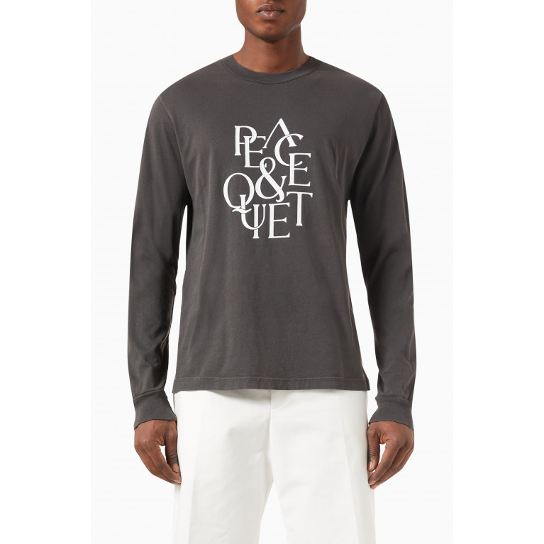 Museum of Peace & Quiet - Serif T-shirt in Cotton Jersey Black