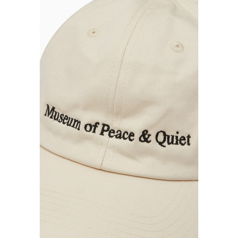 Museum of Peace & Quiet - Warped Logo Embroidered Baseball Cap in Cotton
