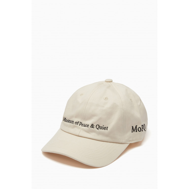 Museum of Peace & Quiet - Warped Logo Embroidered Baseball Cap in Cotton