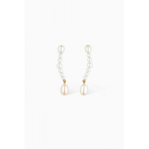 Otiumberg - Pearl Drop Earrings in Gold Vermeil