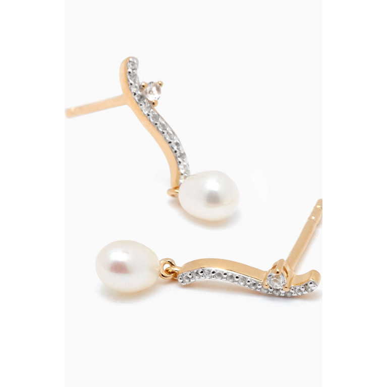 Otiumberg - Topaz & Pral Drop Earrings in Gold Vermeil