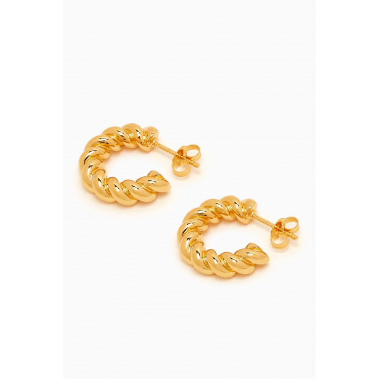 Otiumberg - Mini Chunky Twist Hoop Earrings in Recycled Gold-plated Vermeil