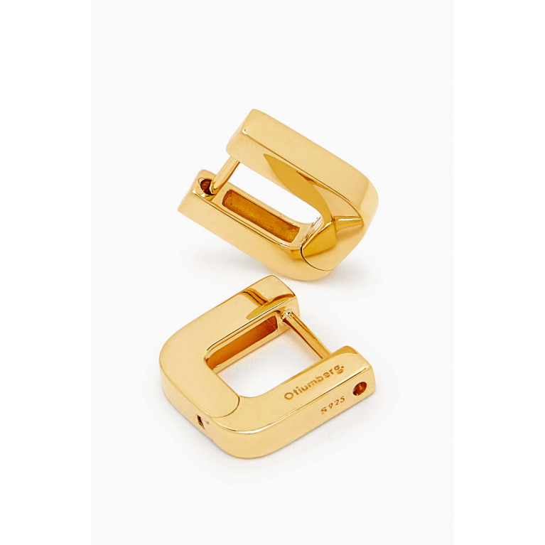 Otiumberg - Mini Square Hoop Earrings in Recycled Gold-plated Vermeil