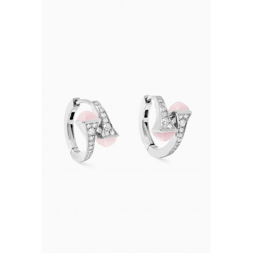 Marli - Cleo Diamond & Quartz Huggie Earrings in 18kt White Gold