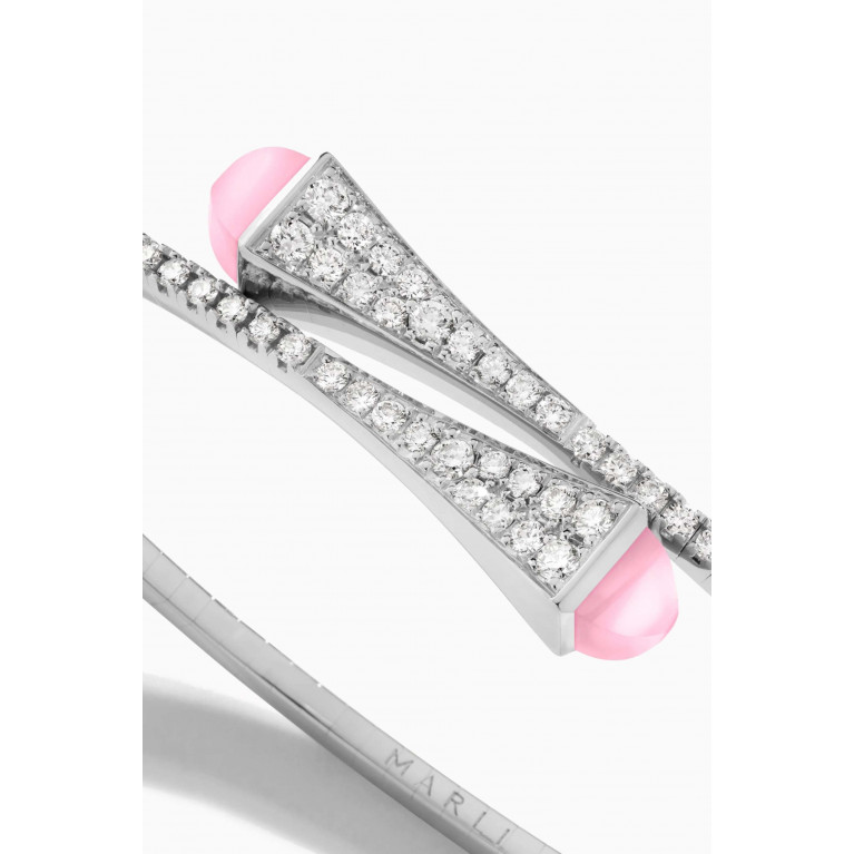 Marli - Cleo Diamond & Quartz Slim Bracelet in 18kt White Gold