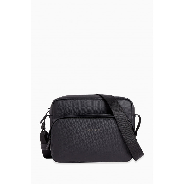 Calvin Klein - Embellished Logo Camera Bag in Faux Leather