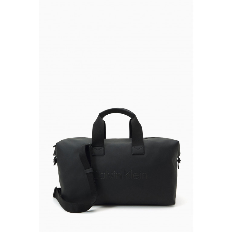 Calvin Klein - Raised Logo Brand Weekend Bag in Faux-leather