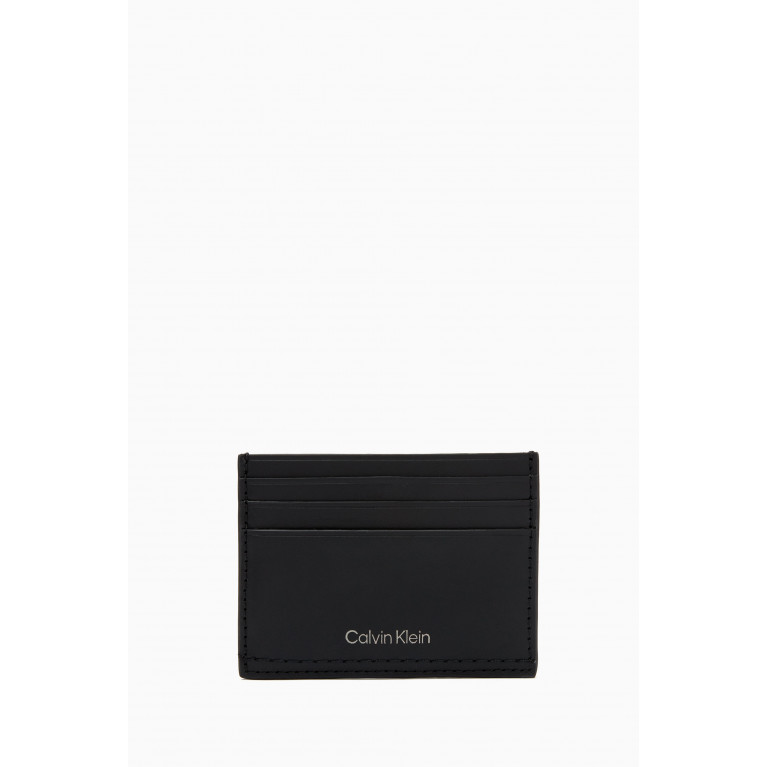 Calvin Klein - Embossed Logo Cardholder in Recycled Leather