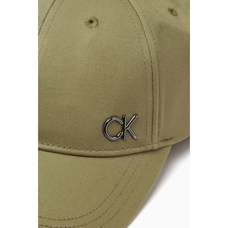 Calvin Klein - CK Bombed Baseball Cap in Cotton Green