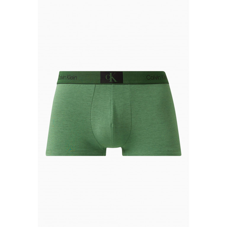Calvin Klein - Low-rise Trunks in Nylon Jersey Green