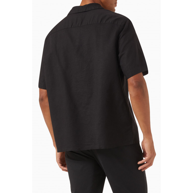 Calvin Klein - Cuban Collar Shirt in Linen & Cotton
