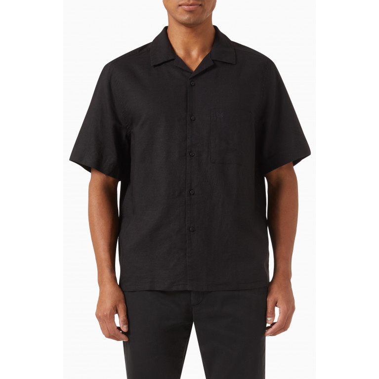 Calvin Klein - Cuban Collar Shirt in Linen & Cotton