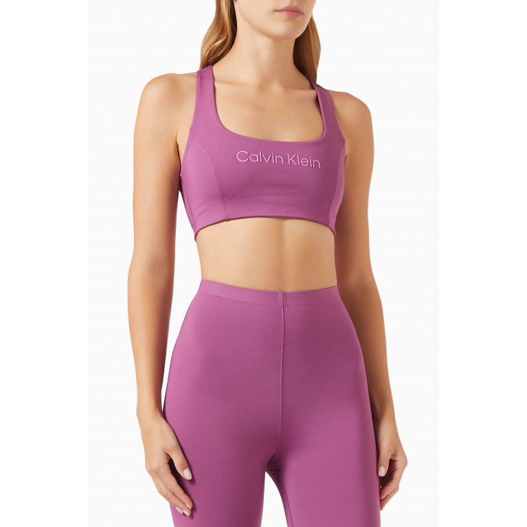 Calvin Klein - CK Medium Impact Sports Bra in Stretch Polyester Pink