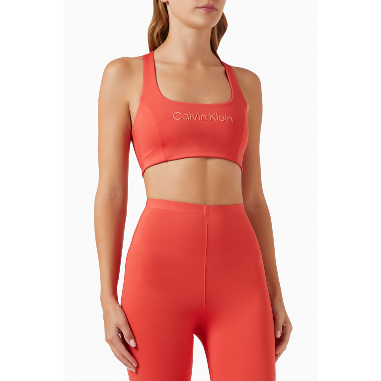 Calvin Klein - CK Medium Impact Sports Bra in Stretch Polyester Orange
