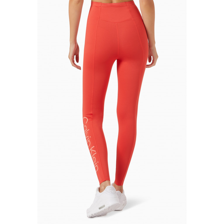 Calvin Klein - Pocket Gym Leggings in Stretch Polyester Orange