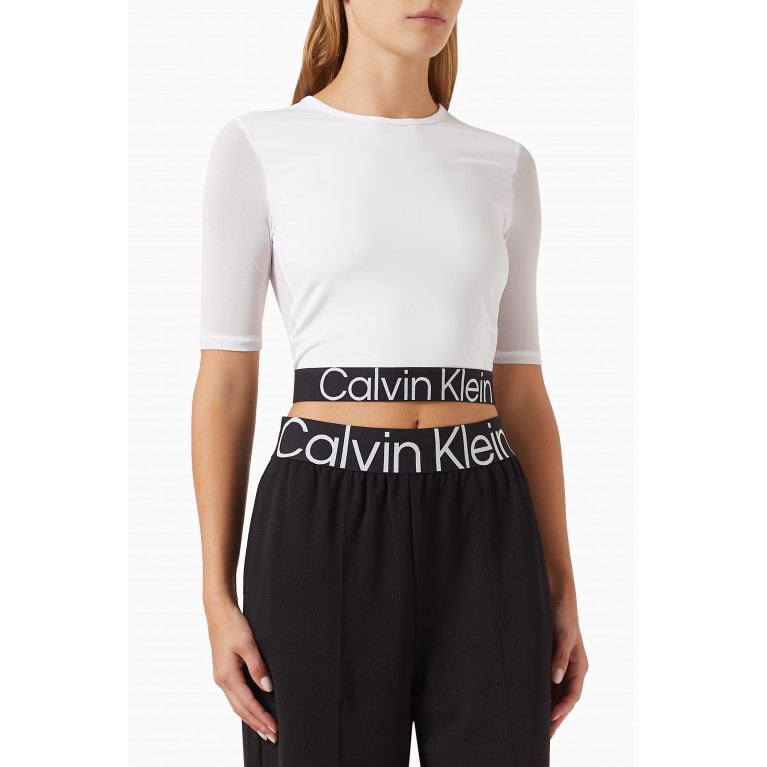 Calvin Klein - Cropped Gym T-shirt in Jersey White