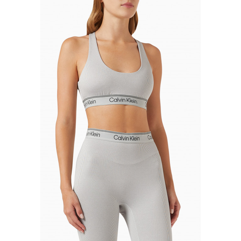 Calvin Klein - CK Medium Impact Sports Bra in Stretch Polyester Grey