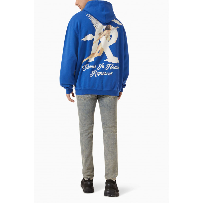 Represent - Storms In Heaven Hoodie in Cotton Jersey Blue