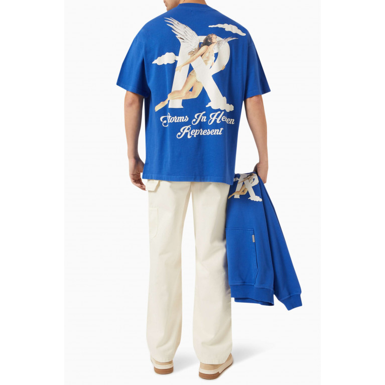 Represent - Storms In Heaven Oversized T-shirt in Cotton Blue