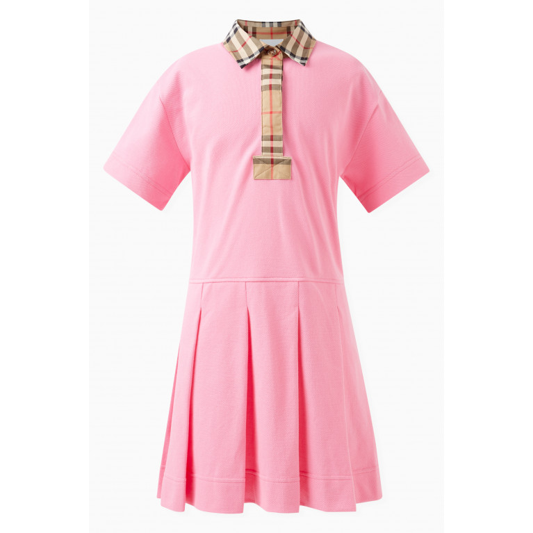 Burberry - Vintage Check Polo Shirt Dress in Cotton Piqué