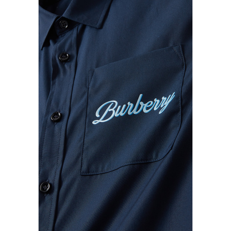 Burberry - Devon Script Logo Shirt in Cotton