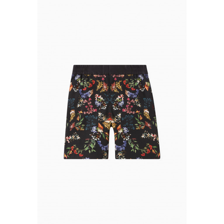 Burberry - Coral & Floral Print Shorts in Cotton