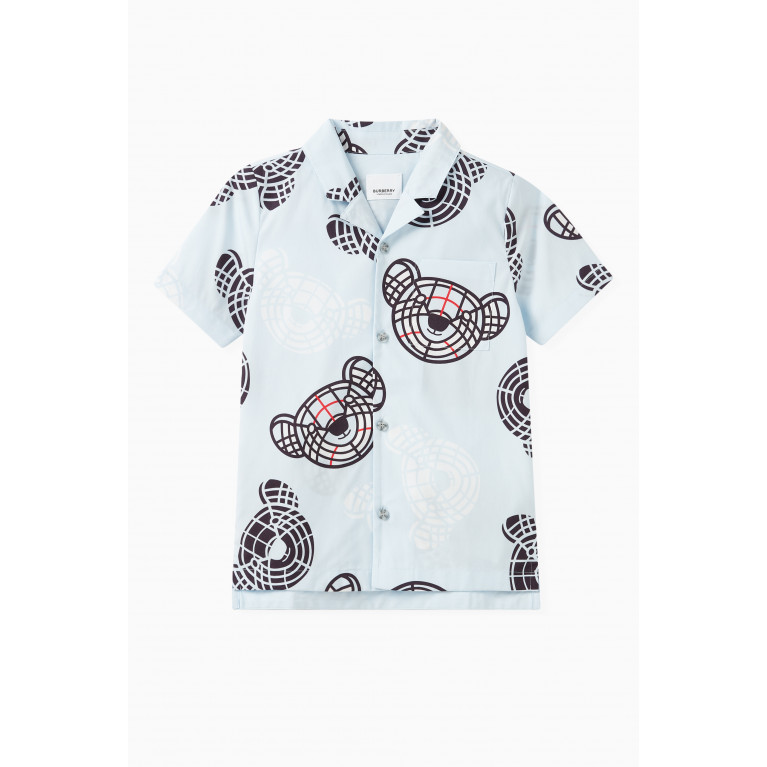 Burberry - Thomas Bear Print Shirt in Stretch Cotton Poplin