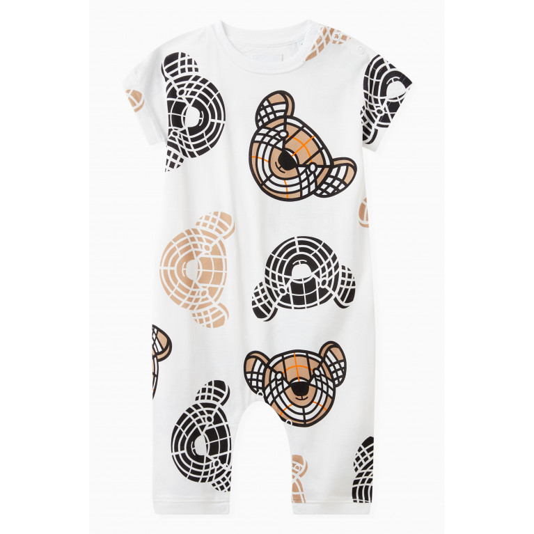 Burberry - Thomas Bear Print Playsuit in Cotton Jersey