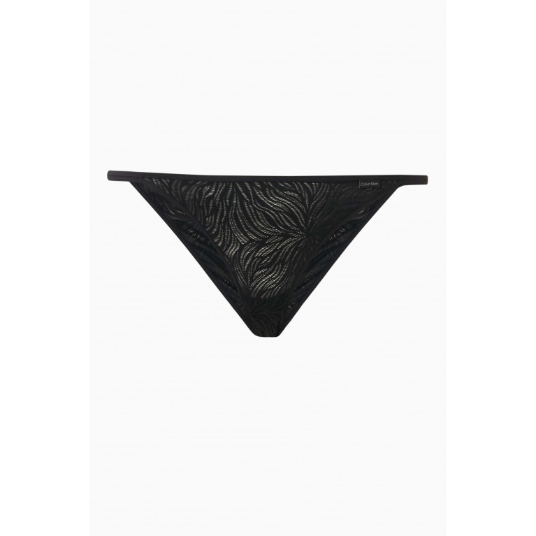 Calvin Klein - Tanga Briefs in Sheer Marquisette Lace Black