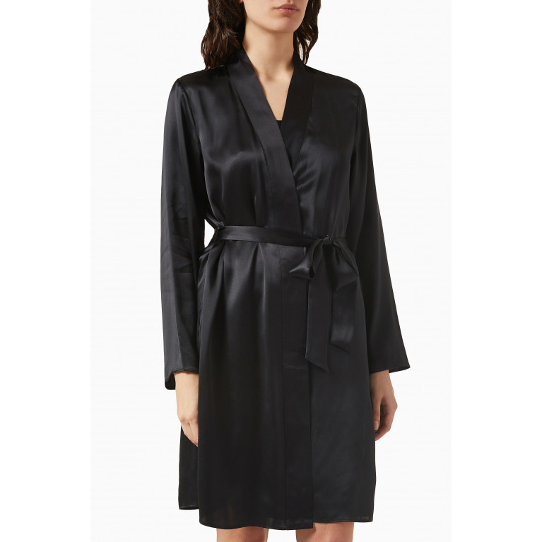 Calvin Klein - Lounge Robe in Silk Black