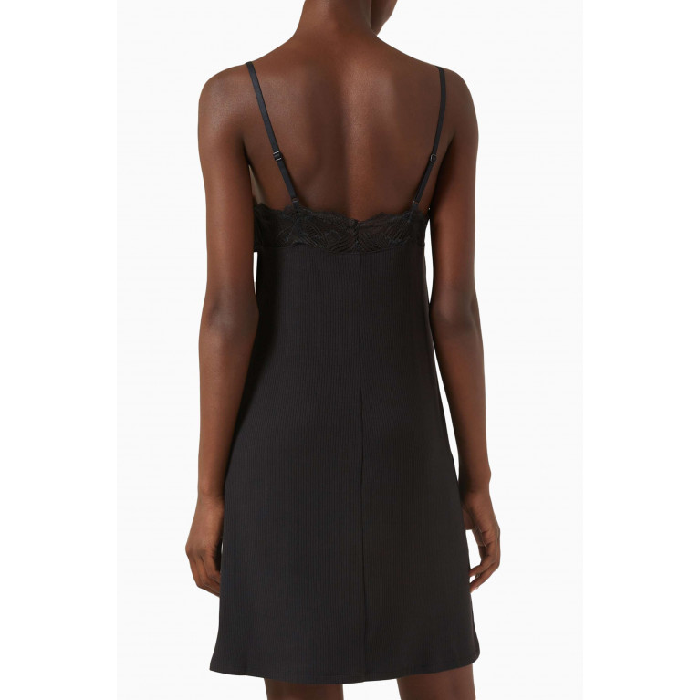 Calvin Klein - Lace-trimmed Lounge Chemise in Stretch-modal
