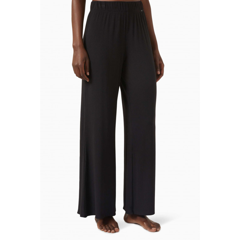 Calvin Klein - Ribbed Pyjama Pants in Stretch-modal Black