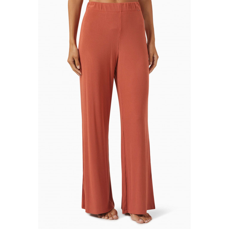 Calvin Klein - Ribbed Pyjama Pants in Stretch-modal Orange