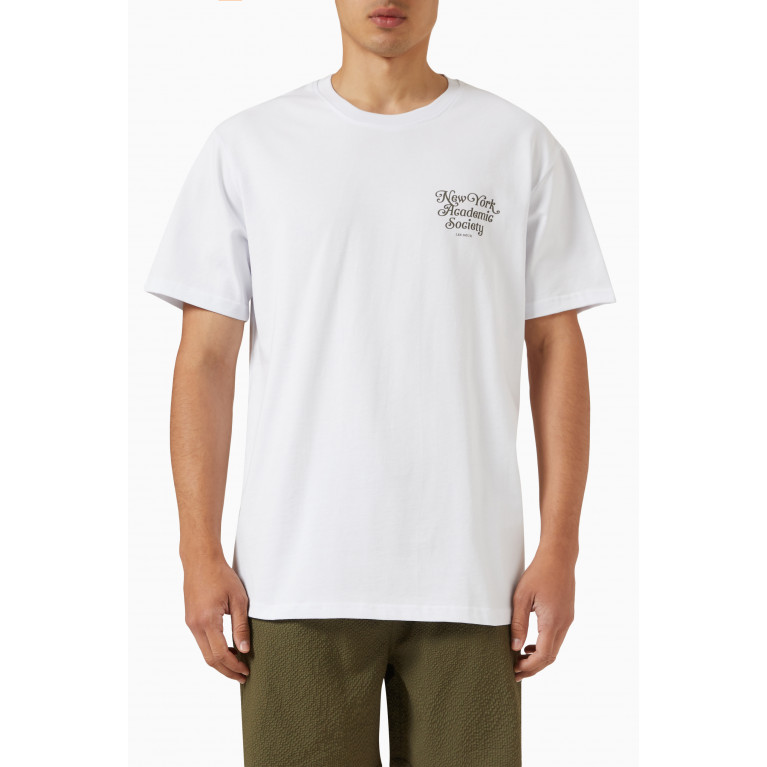 Les Deux - New York T-shirt in Cotton White