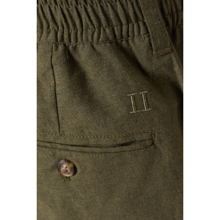 Les Deux - Pino Pants in Cotton-Linen Blend Green