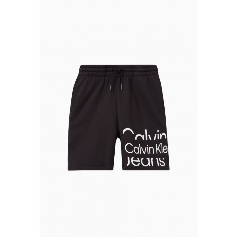 Calvin Klein - Logo Sweatshorts in Cotton Terry Black