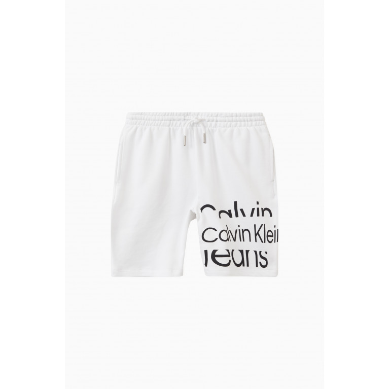 Calvin Klein - Logo Sweatshorts in Cotton Terry White