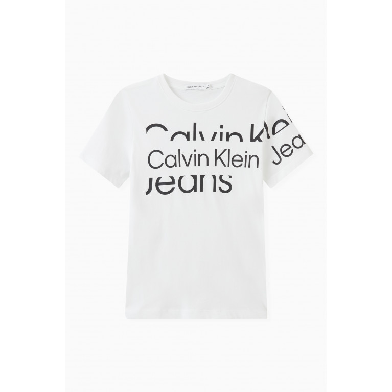 Calvin Klein - Logo Print T-shirt in Cotton White