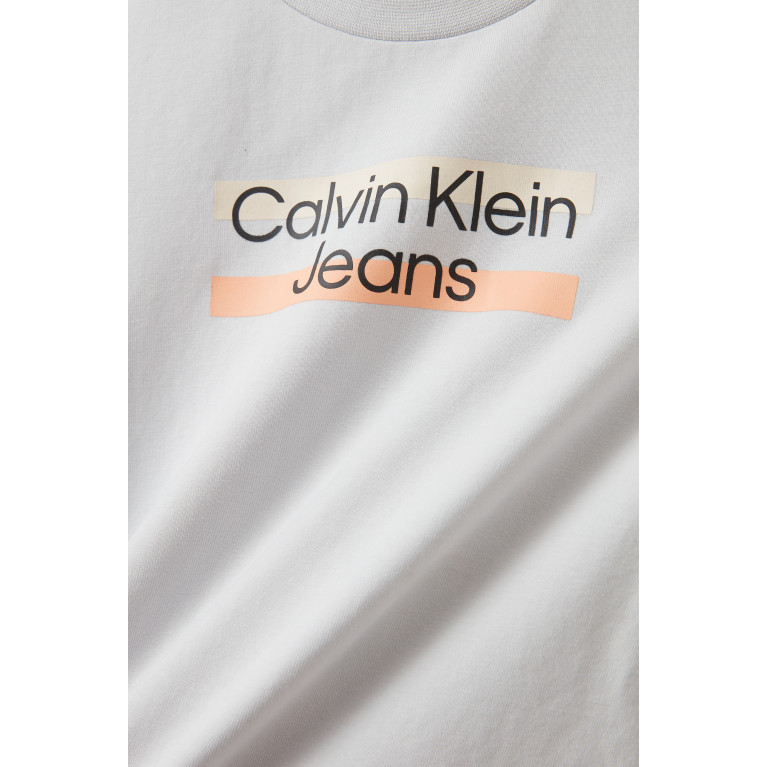 Calvin Klein - Logo Print T-shirt in Cotton Grey