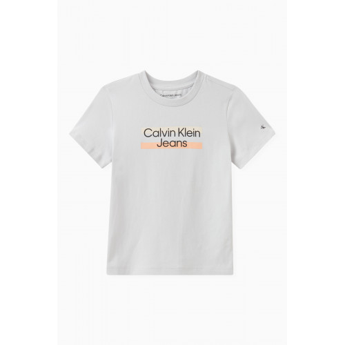 Calvin Klein - Logo Print T-shirt in Cotton Grey