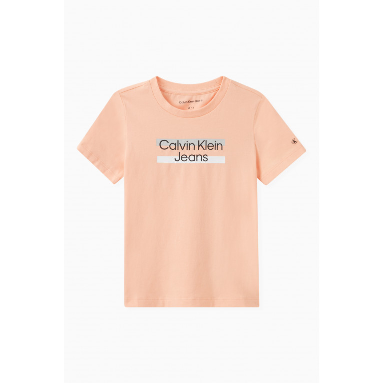 Calvin Klein - Logo Print T-shirt in Cotton Orange