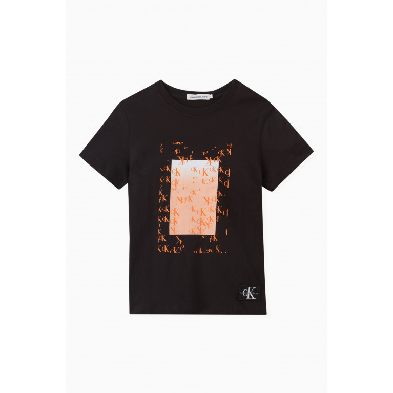 Calvin Klein - Logo Print T-Shirt in Cotton Black