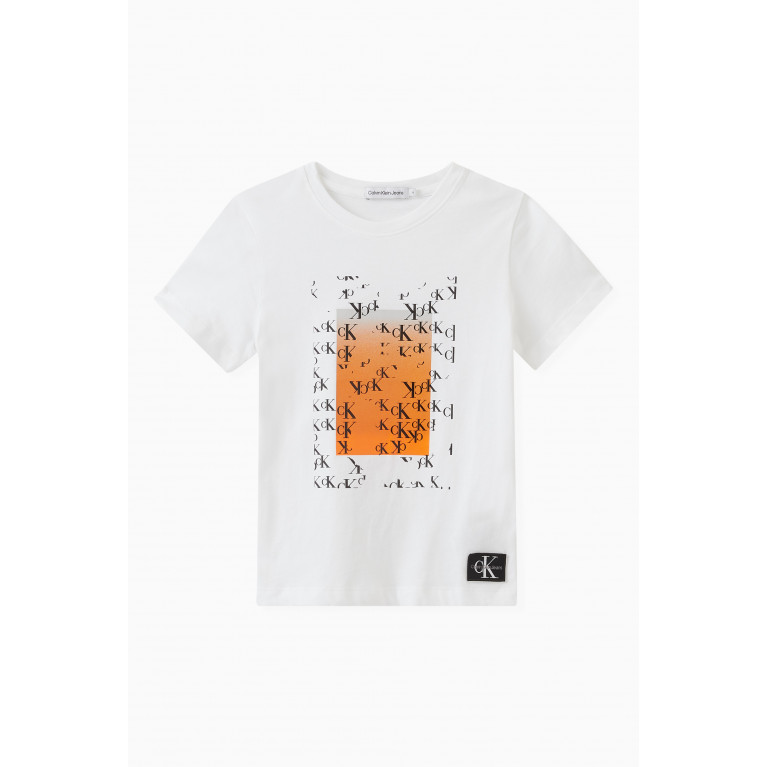 Calvin Klein - Logo Print T-Shirt in Cotton White