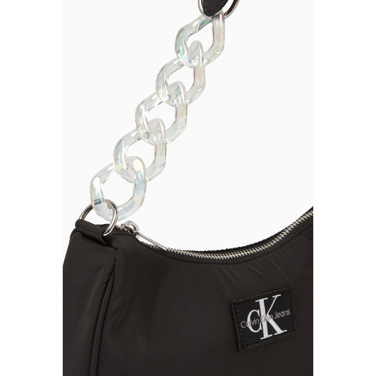 Calvin Klein - Chain Shoulder Bag in Recycled Polyester Black