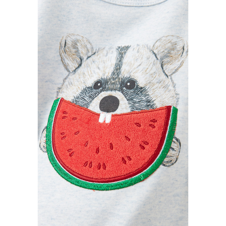 Milk on the Rocks - Raccoon Pasteque T-shirt in Cotton
