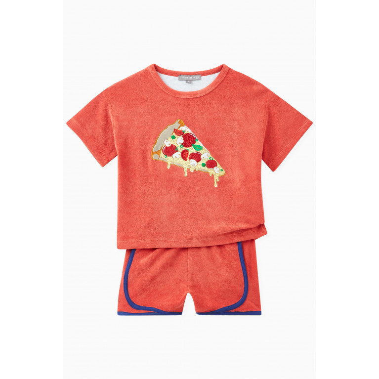 Milk on the Rocks - Pizza T-shirt in Cotton Terry