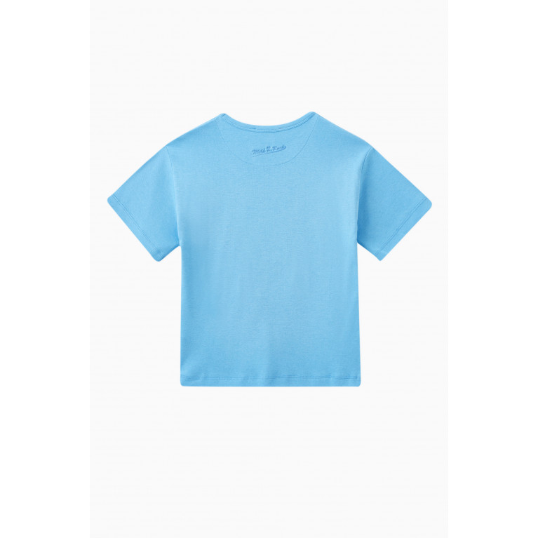Milk on the Rocks - Jurassic Beach Printed T-shirt in Cotton Blue