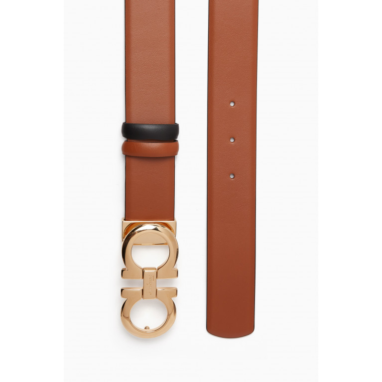Ferragamo - Reversible & Adjustable Gancini Belt in Leather