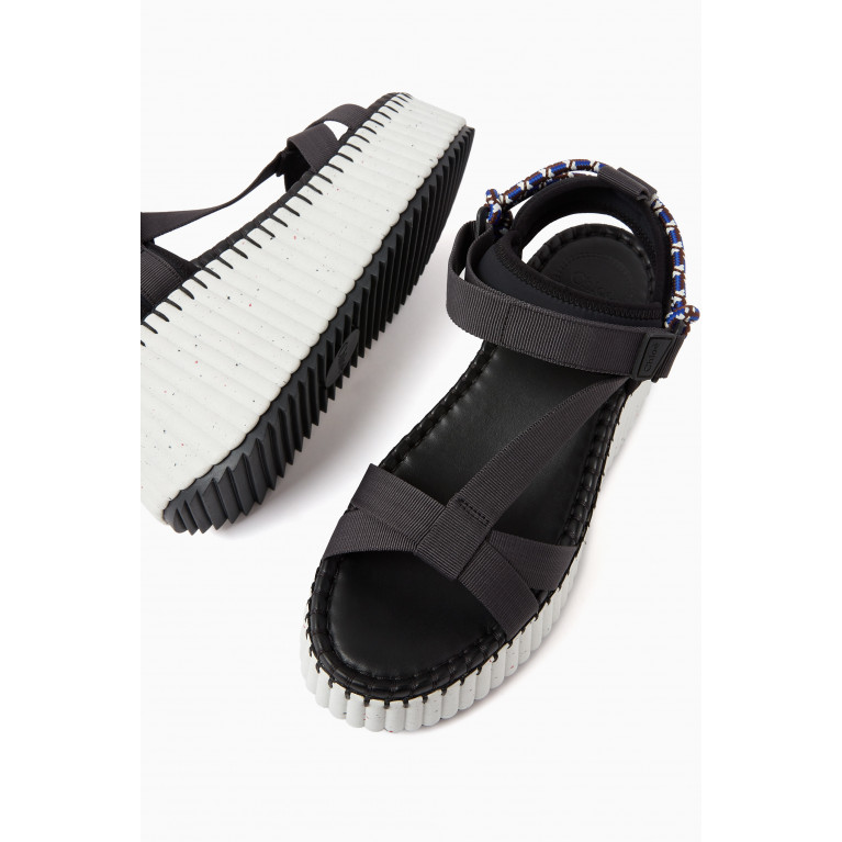 Chloé - Nama Wedge Sandals in Lower-Impact Materials Black