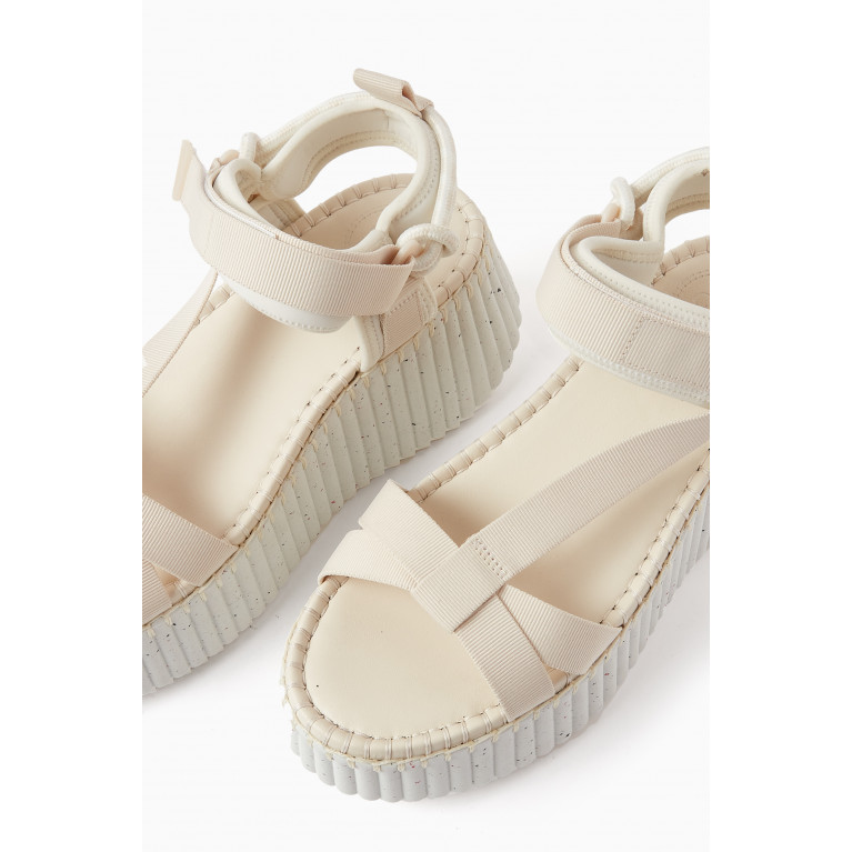 Chloé - Nama Wedge Sandals in Lower-Impact Materials Neutral